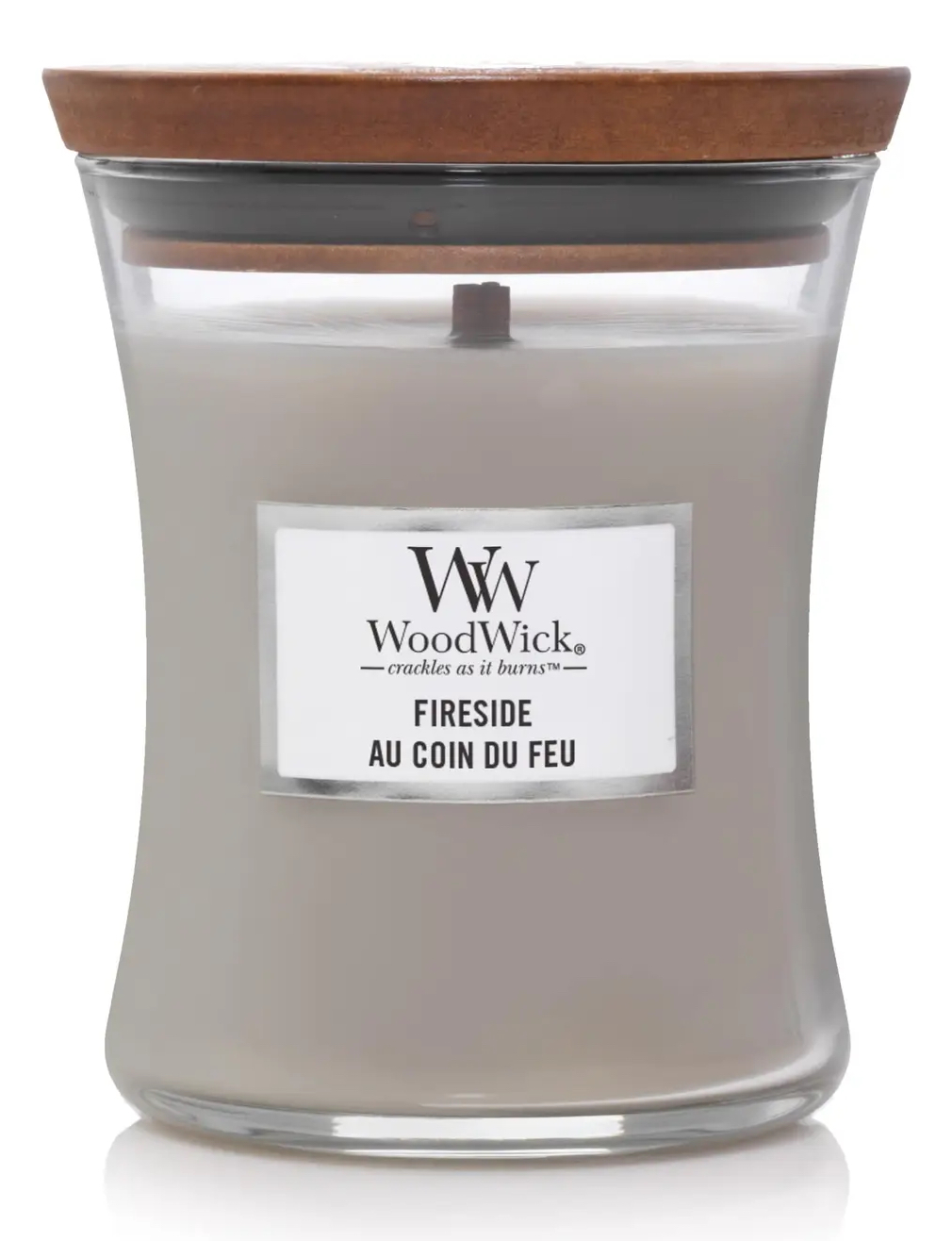 Woodwick - Ароматическая свеча с ароматом копченого дерева и яблочной кожуры Fireside - Фото 2