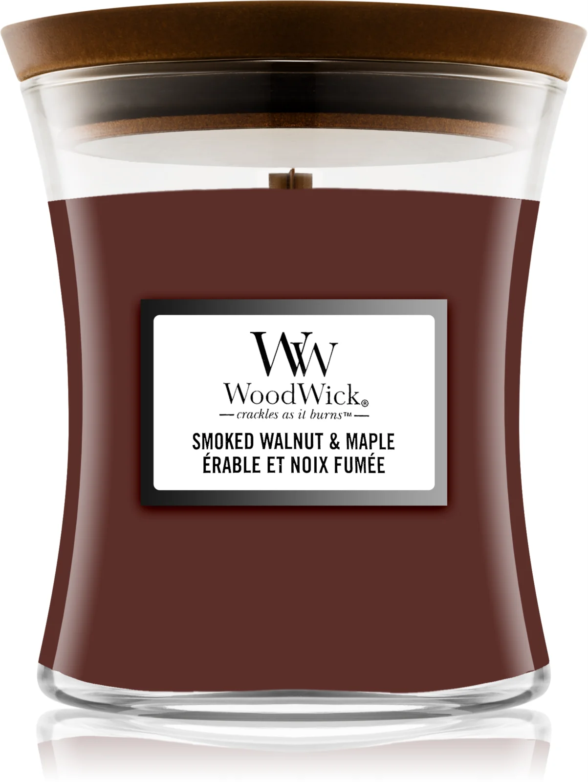 Woodwick - Ароматическая свеча с ароматом копченого ореха и клена. Smoked Walnut &amp; Maple - Фото 3