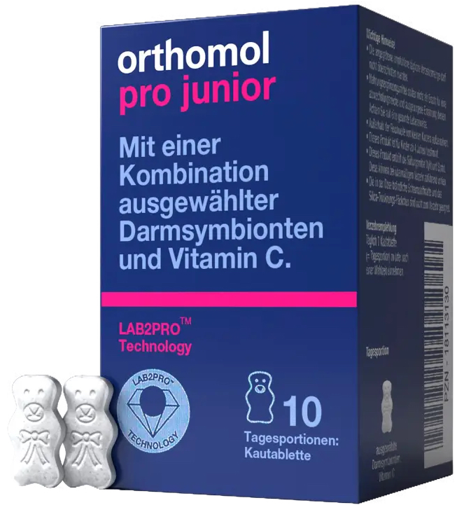 Orthomol - Orthomol Pro Junior (жевательные таблетки в виде мишки со вкусом клубники) Pro Junior - Фото 1
