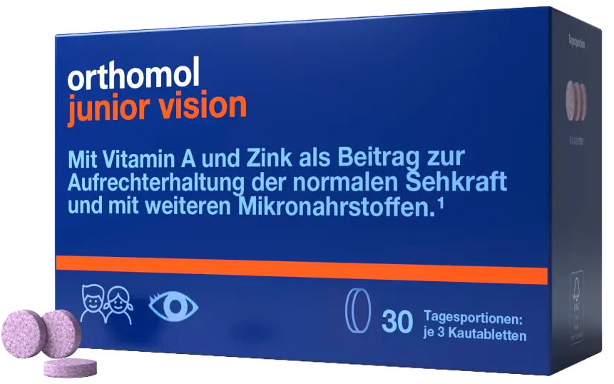 Orthomol - Orthomol Junior Vision (жевательные таблетки со вкусом черники-персика)  Junior Vision - Фото 1