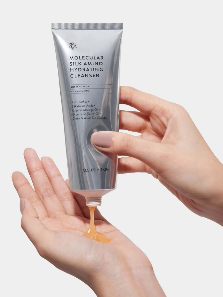 Allies of Skin - Очищуючий засіб для обличчя Molecular Silk Amino Hydrating Cleanser - Зображення 5